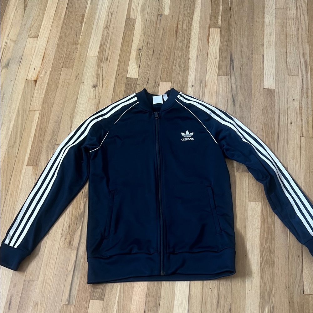 Adidas Kids Navy Jacket with White Accents